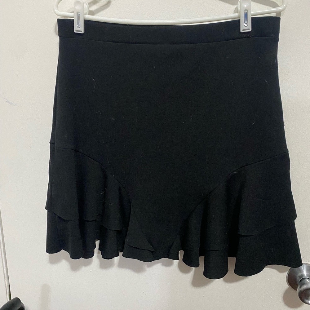 Missguided Black Mini Skirt with Ruffle Hem